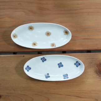 ハレクタニ／花楕円皿